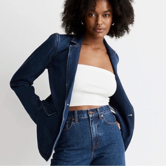 Madewell Denim Blazer in Deardoff Wash Sz L - Picture 2 of 10